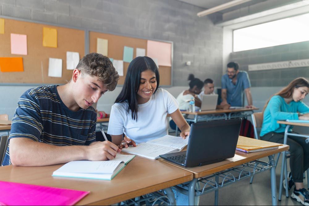 Students in class