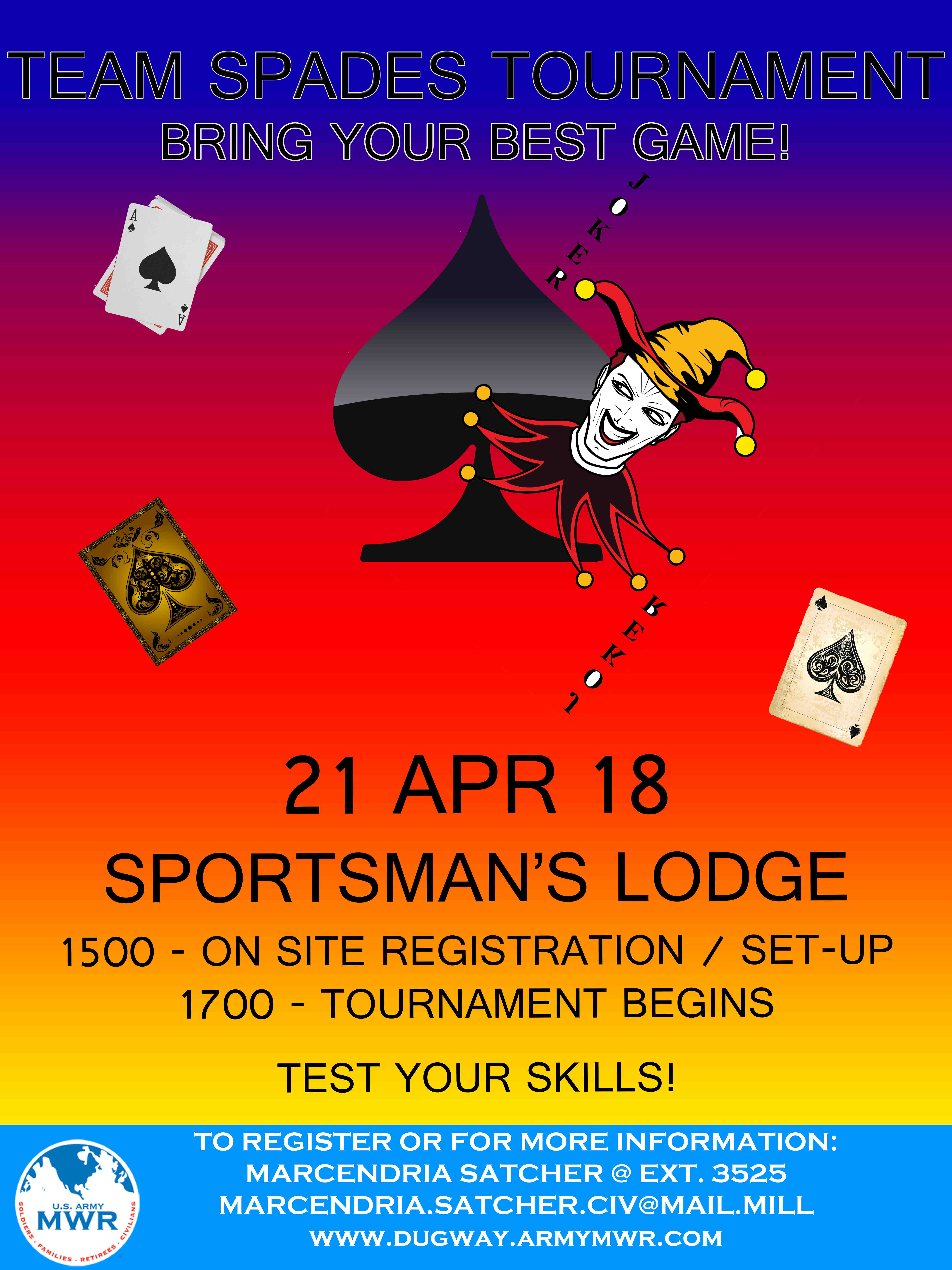 View Event Team Spades Tournament Dugway Proving Ground US